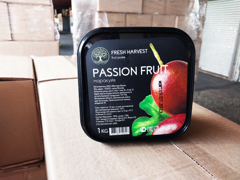 Замороженное фруктовое пюре Маракуйя «FRESH HARVEST» купить оптом в Москве по ценам производителя
