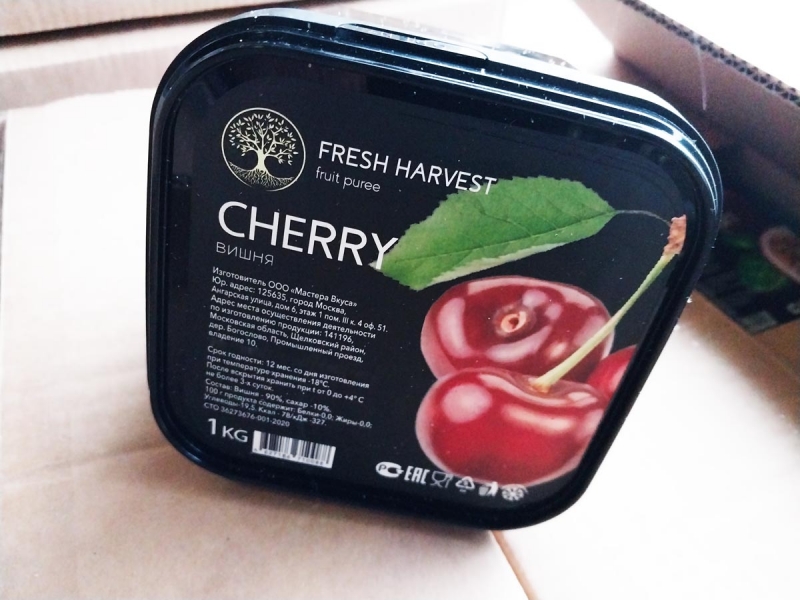 Замороженное пюре из ягоды ВИШНЯ «Fresh Harvest» купить мелким оптом в Москве по цене производителя
