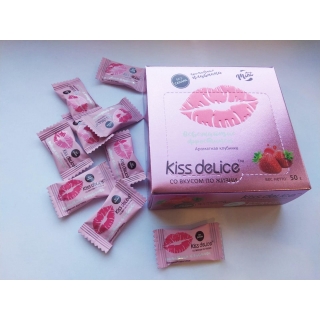 Фростиксы освежающие KISS DELICE - Ароматная клубника - 50 гр без сахара купить оптом по низкой цене
