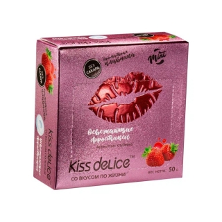 Фростиксы освежающие KISS DELICE - Ароматная клубника - 50 гр без сахара купить оптом по низкой цене