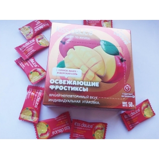 Фростиксы освежающие KISS DELICE - Сочное Манго и морская соль - 50 гр без сахара купить оптом 