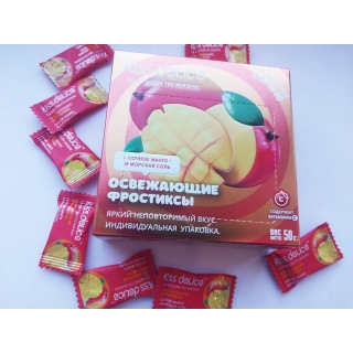 Фростиксы освежающие KISS DELICE - Сочное Манго и морская соль - 50 гр без сахара купить оптом 