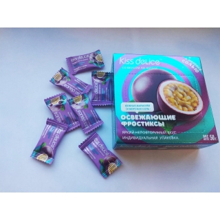 Фростиксы освежающие KISS DELICE - Нежная Маракуйя и морская соль - 50 гр без сахара купить оптом 