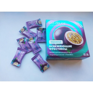 Фростиксы освежающие KISS DELICE - Нежная Маракуйя и морская соль - 50 гр без сахара купить оптом 