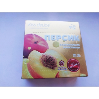 Фростиксы освежающие KISS DELICE - Персик (mint) - 50 гр без сахара купить оптом по низкой цене