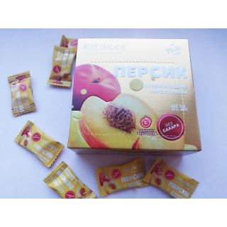 Фростиксы освежающие KISS DELICE - Персик (mint) - 50 гр без сахара купить оптом по низкой цене
